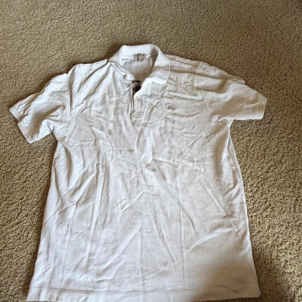White burberry polo shirt size